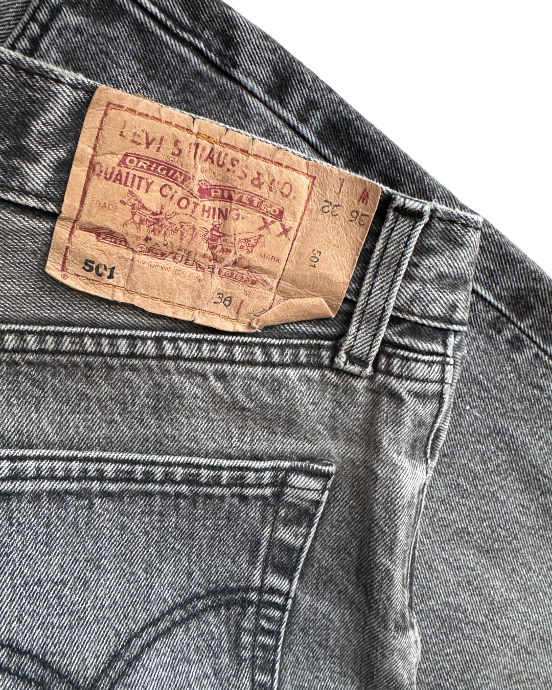 Vintage Levis 501: Charcoal Grey 1996 (W33 L30.5)