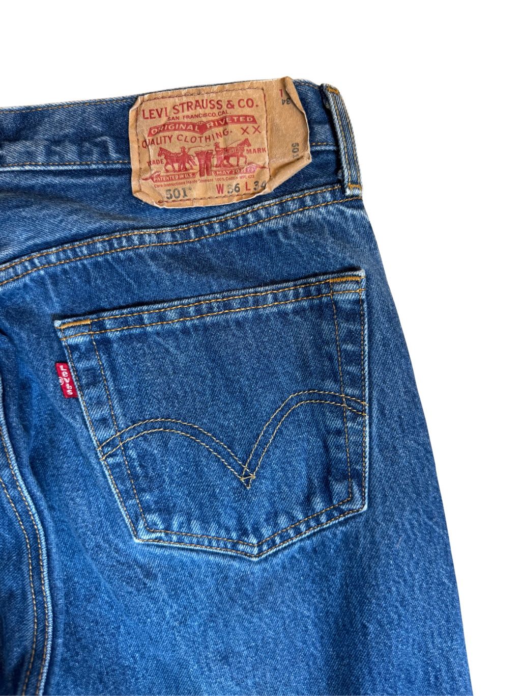 Vintage Levis 501 Mid Blue: W34 L31