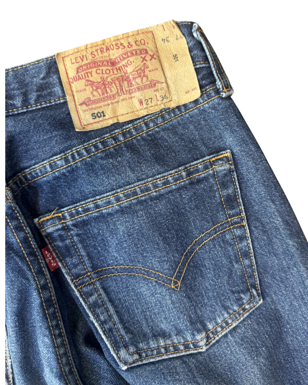 Vintage Levis 501 90s Ink Blue: W27 L30