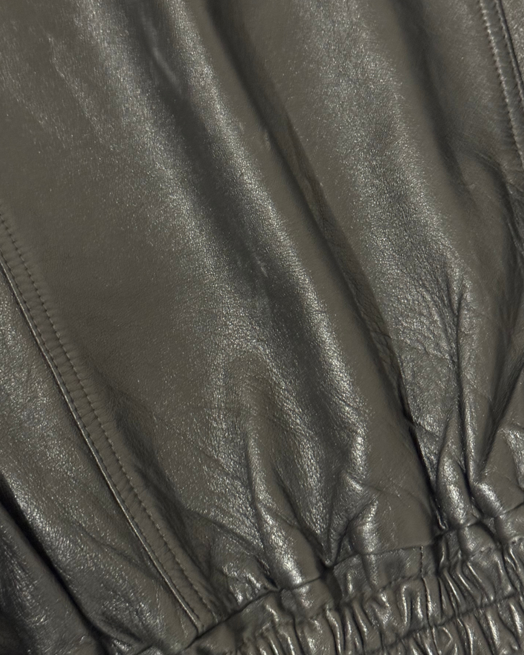 Vintage Leather Bomber: Funnel Neck