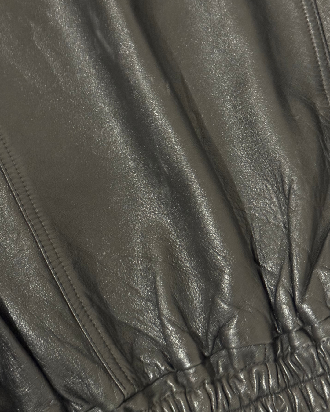 Vintage Leather Bomber: Funnel Neck
