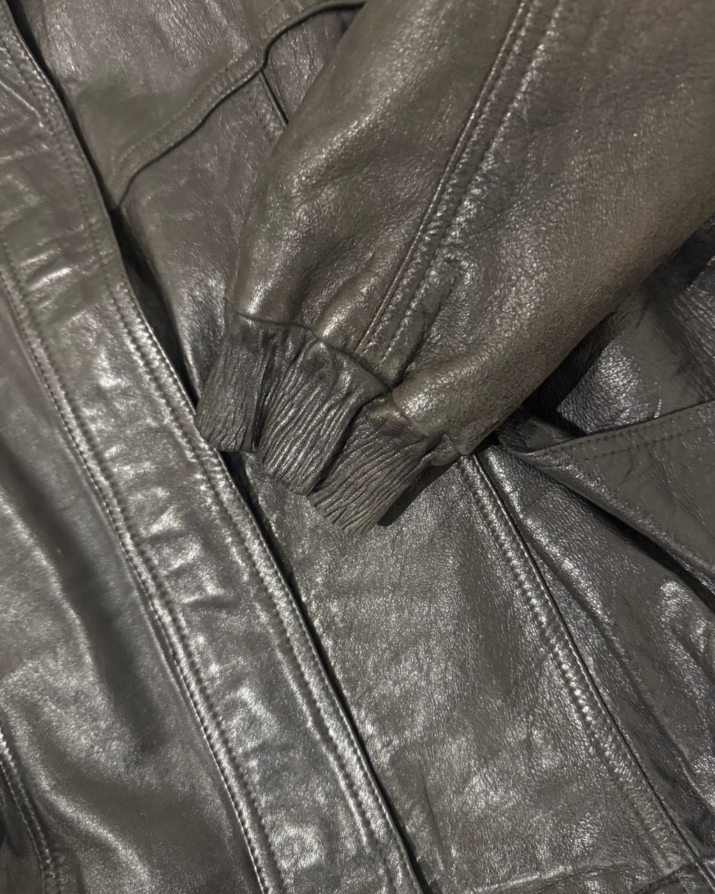 Vintage Leather Bomber: Funnel Neck