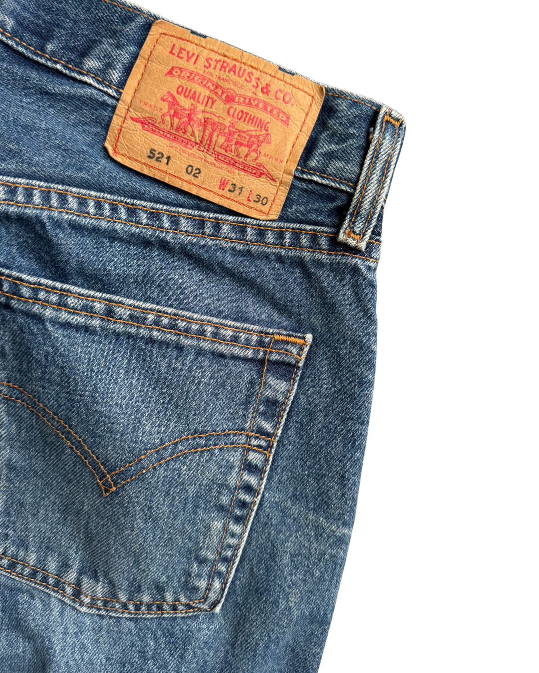 Levis 521 W31 L29 (Mid Blue/Raw Hem)