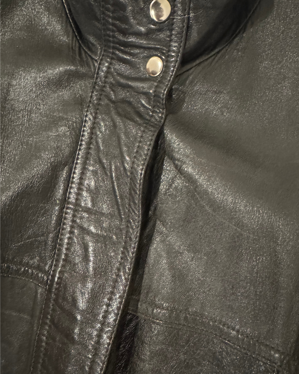 Vintage Leather Bomber: Funnel Neck