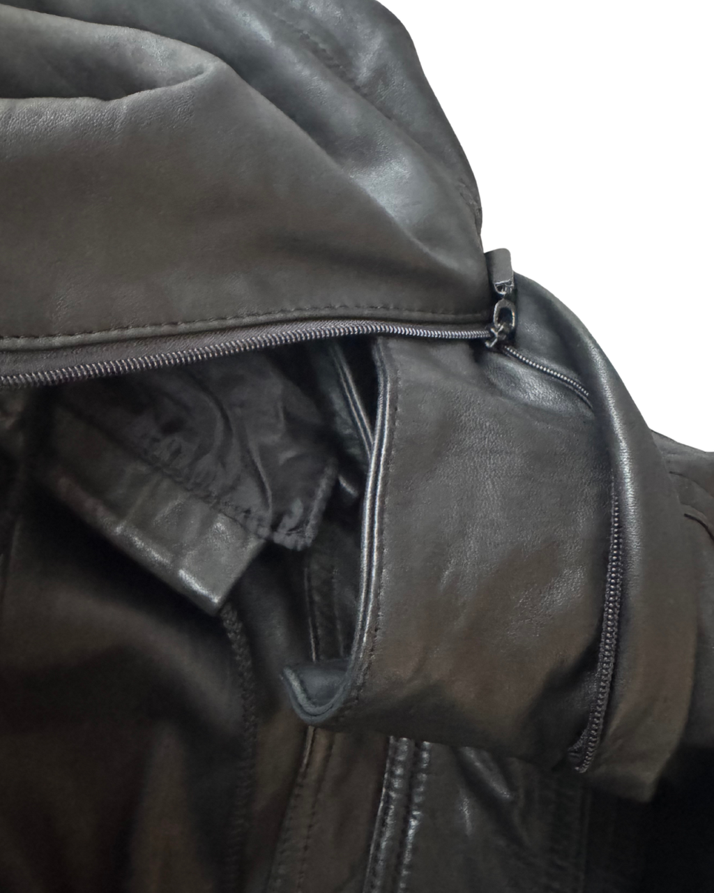 Vintage Funnel Jacket with removable hood (Black)