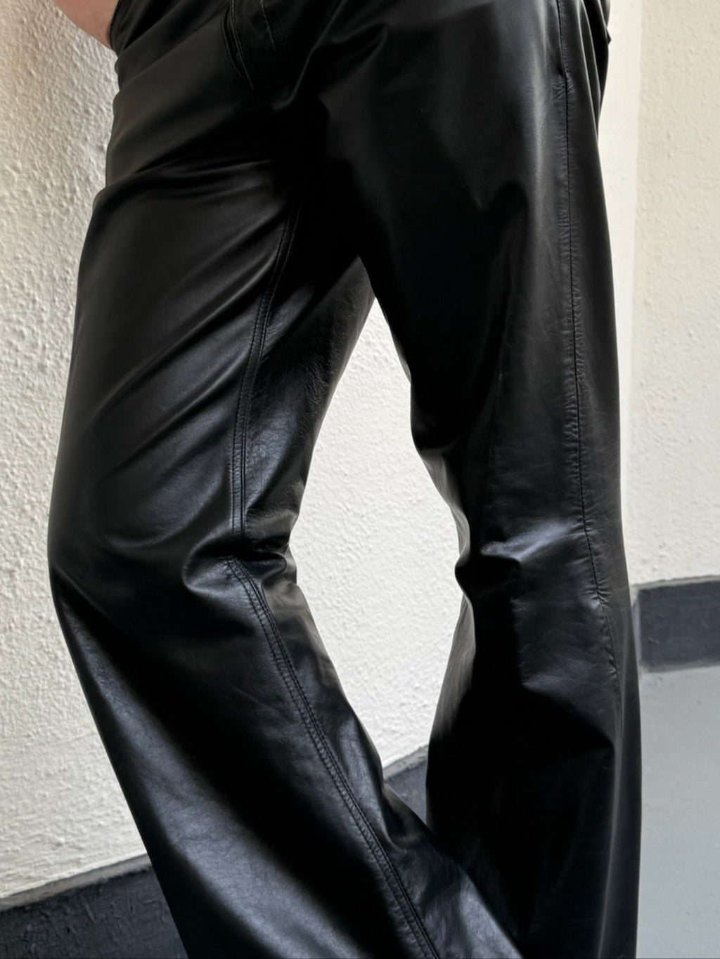 Vintage Faux Leather Jean: W34 L32.5