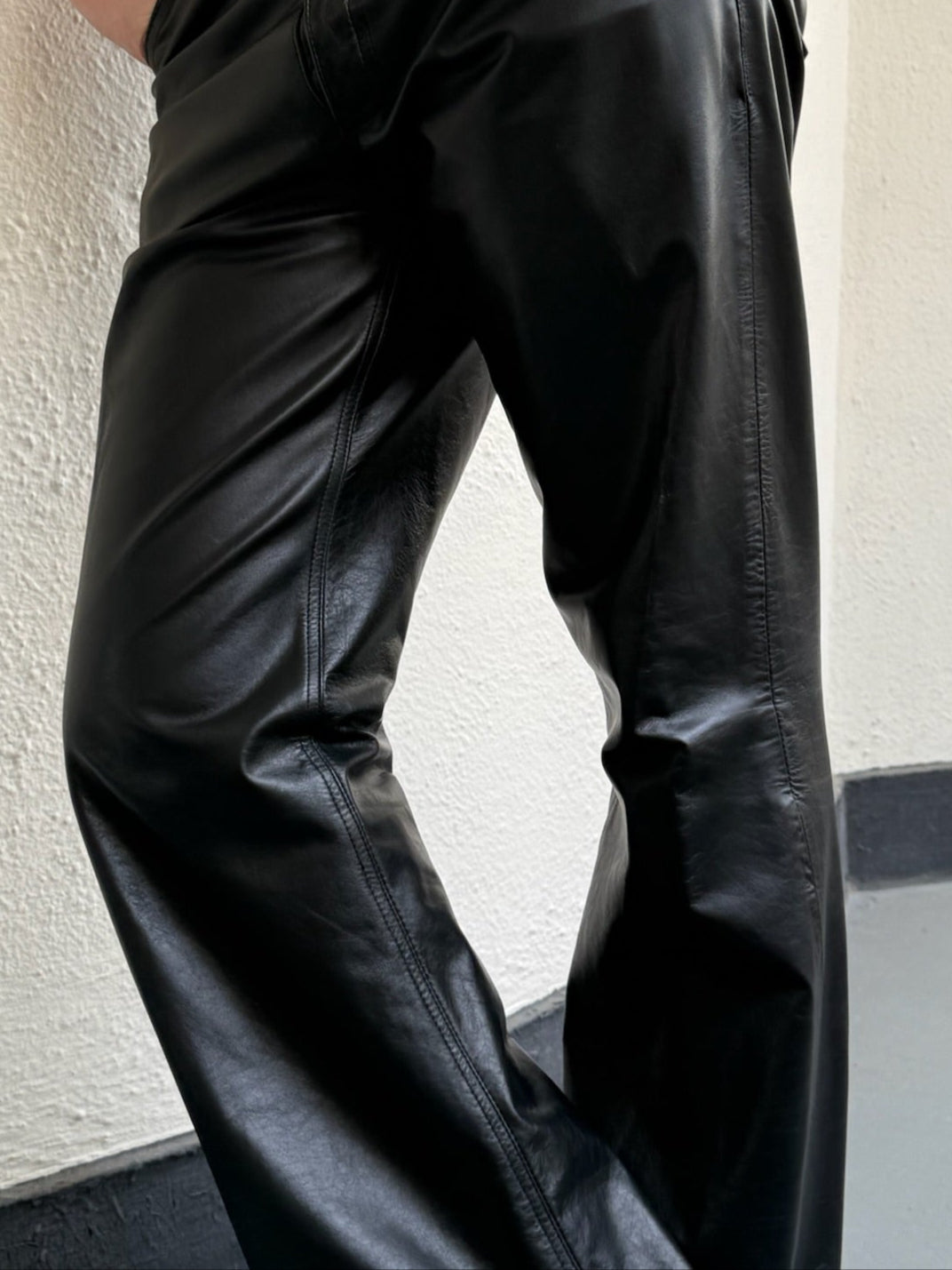 Vintage Faux Leather Jean: W34 L32.5