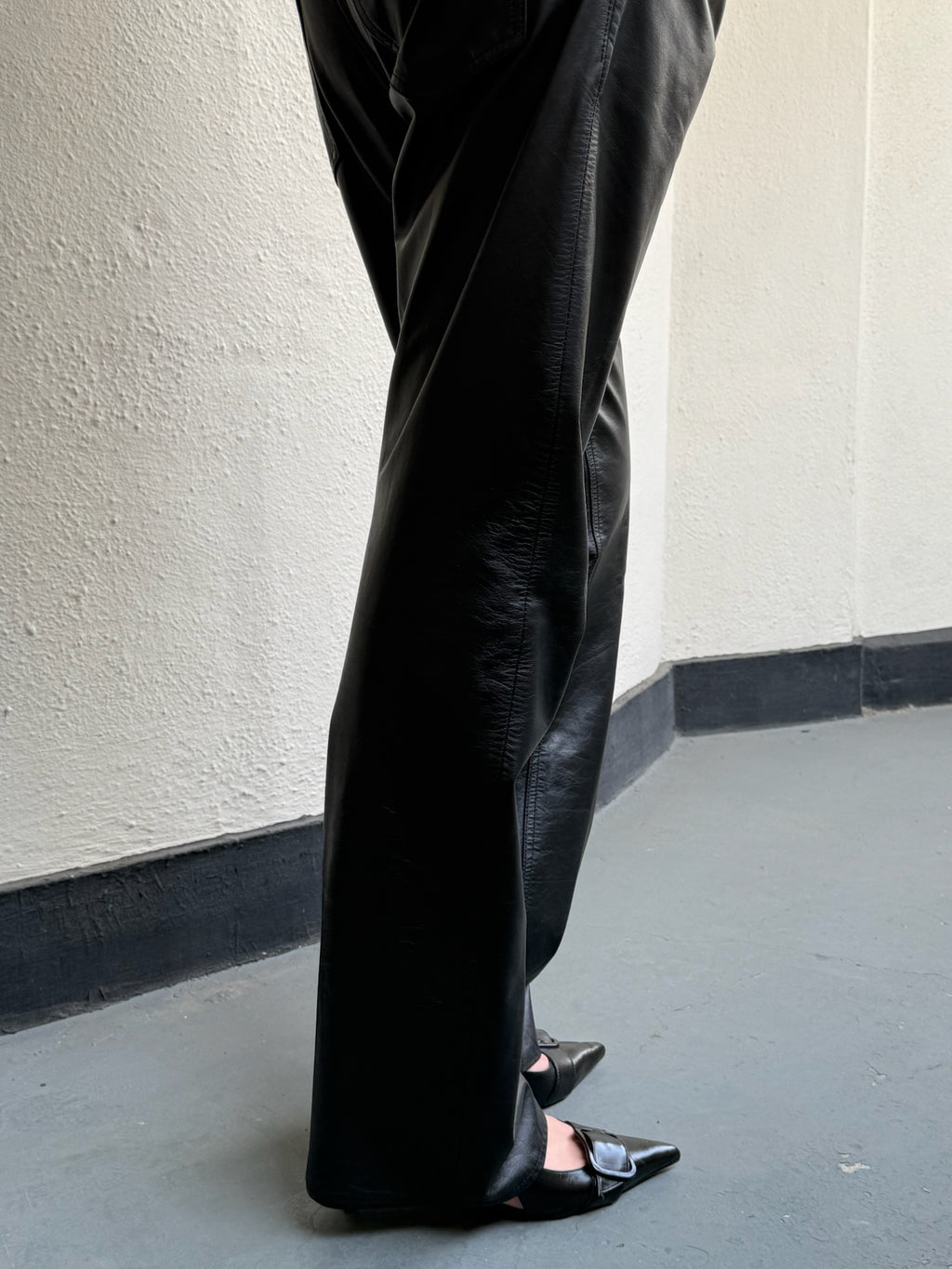 Vintage Faux Leather Jean: W34 L32.5