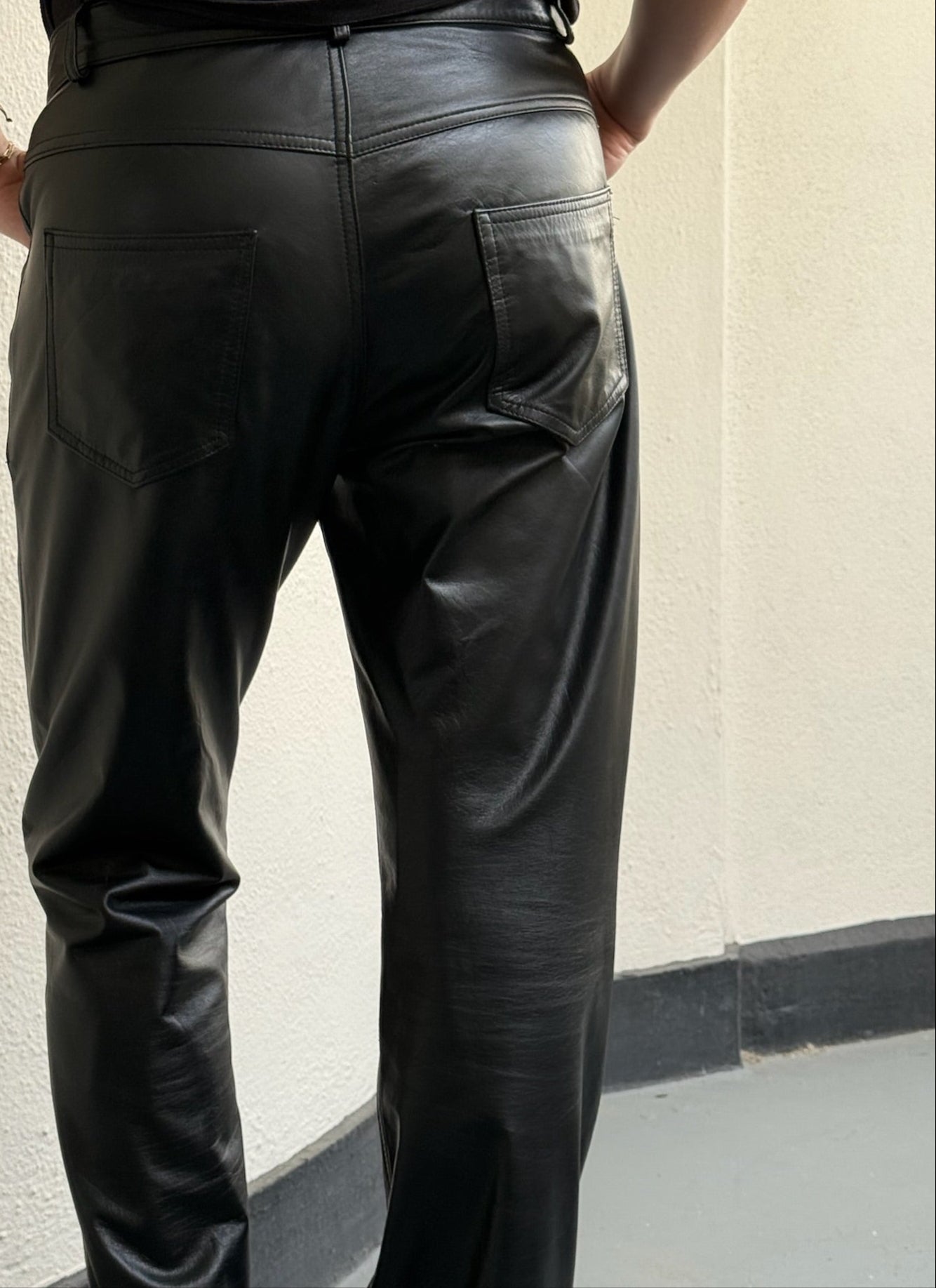 Vintage Faux Leather Jean: W34 L32.5