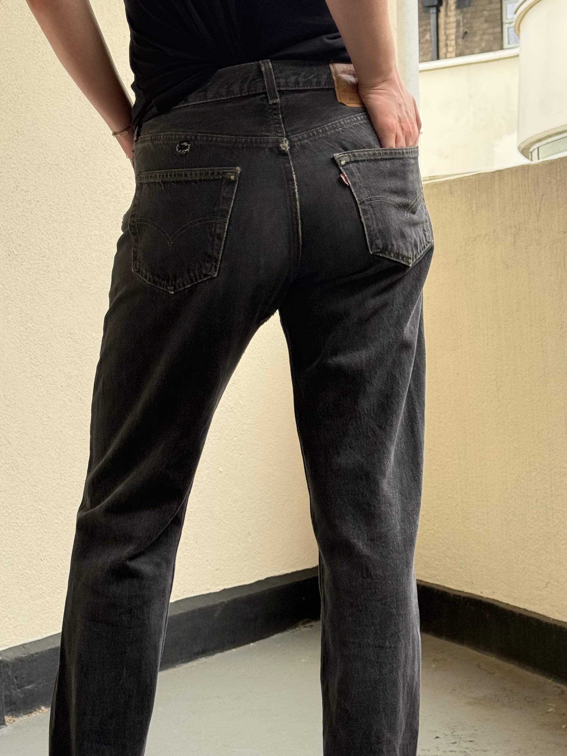 Levis 501 USA Charcoal Slouch: W32 L36
