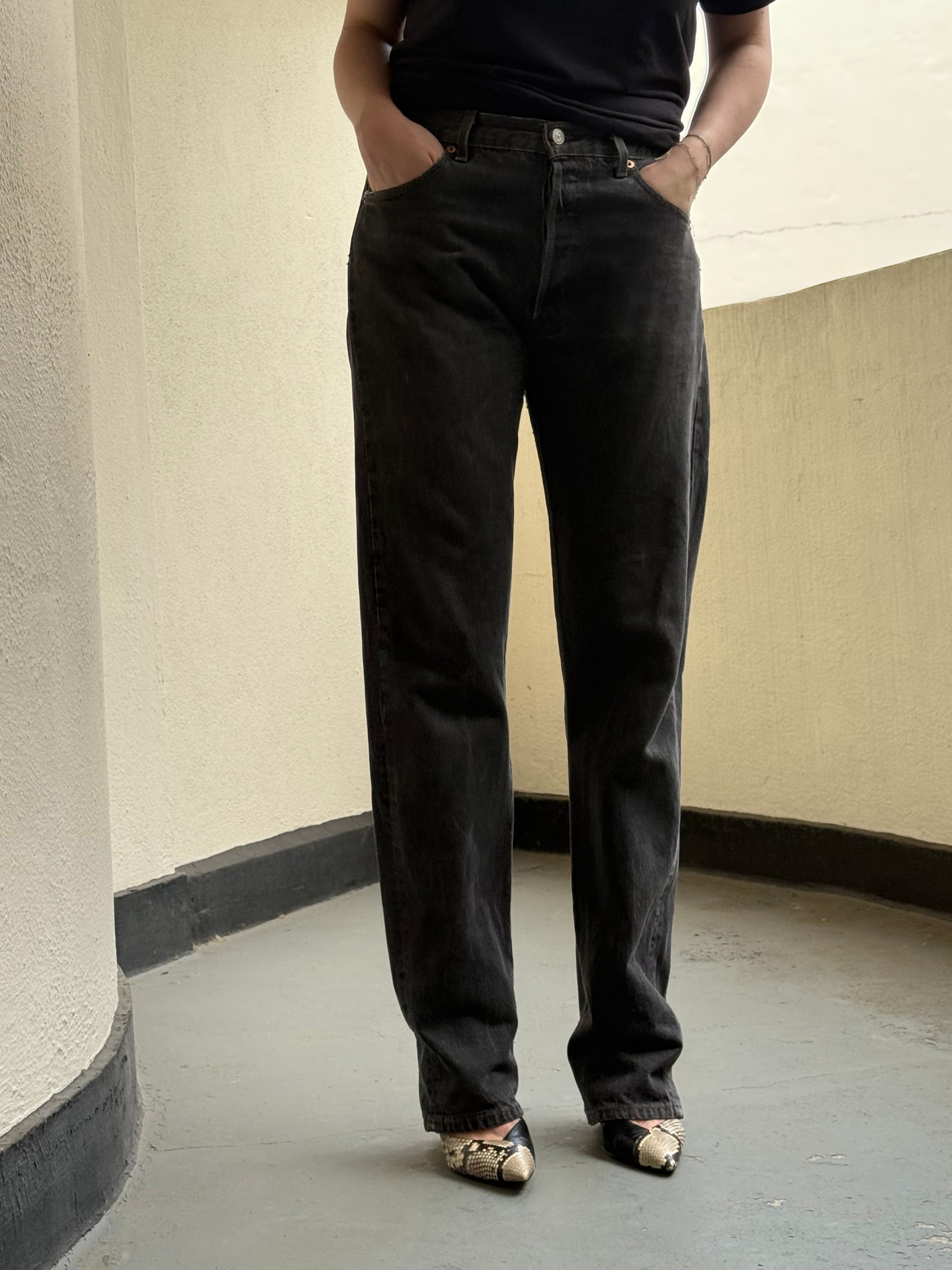 Levis 501 USA Charcoal Slouch: W32 L36