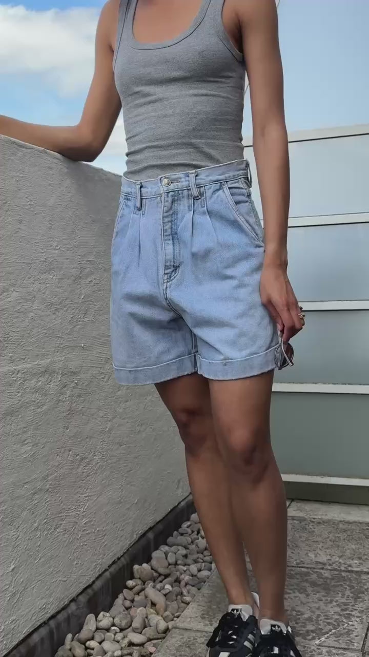 Pleated High Rise Short: W28